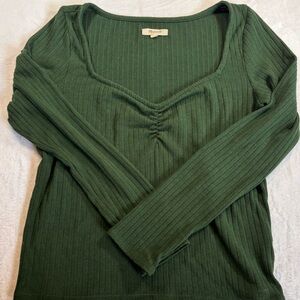 Madewell Forest Green Long Sleeve Top